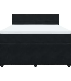 Boxspring met matras fluweel zwart 140x200 cm
