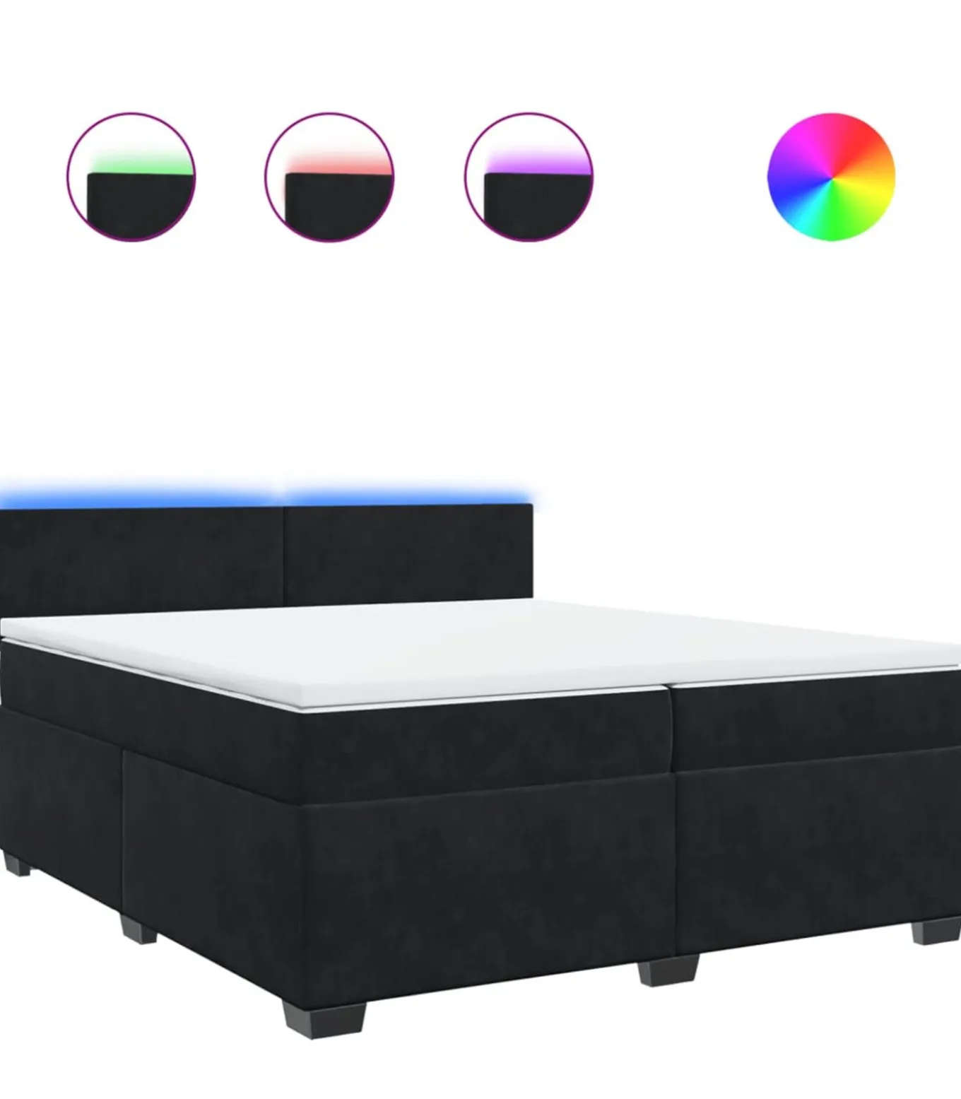 Boxspring met matras fluweel zwart 200x200 cm