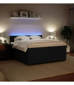 Boxspring met matras fluweel zwart 200x200 cm