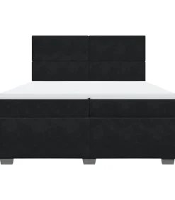 Boxspring met matras fluweel zwart 200x200 cm