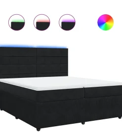 Boxspring met matras fluweel zwart 200x200 cm