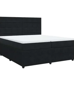 Boxspring met matras fluweel zwart 200x200 cm