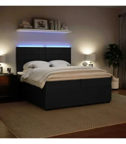 Boxspring met matras fluweel zwart 200x200 cm