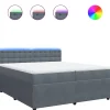 Boxspring met matras fluweel donkergrijs 200x200 cm