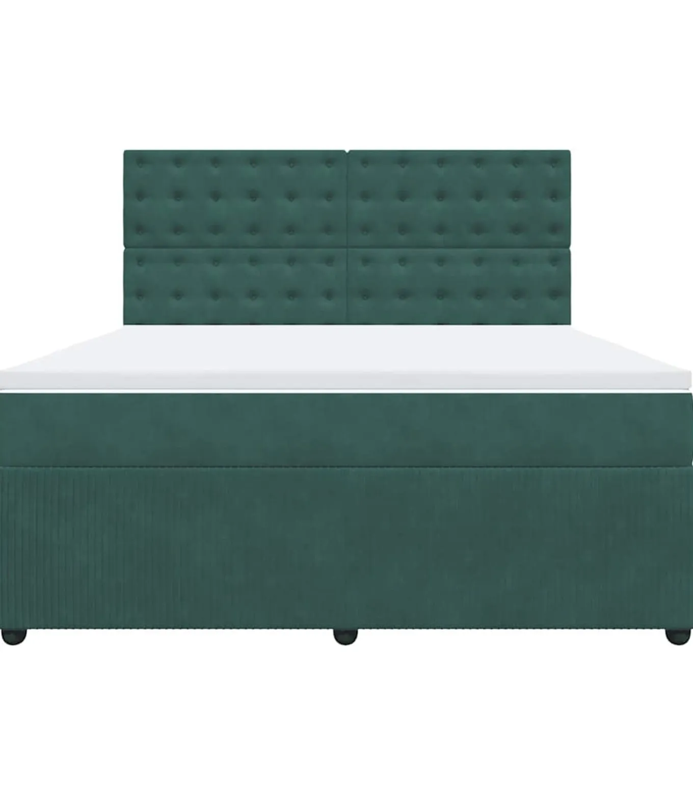 Boxspring met matras fluweel donkergroen 180x200 cm