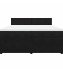 Boxspring met matras fluweel zwart 200x200 cm