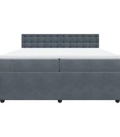 Boxspring met matras fluweel donkergrijs 200x200 cm