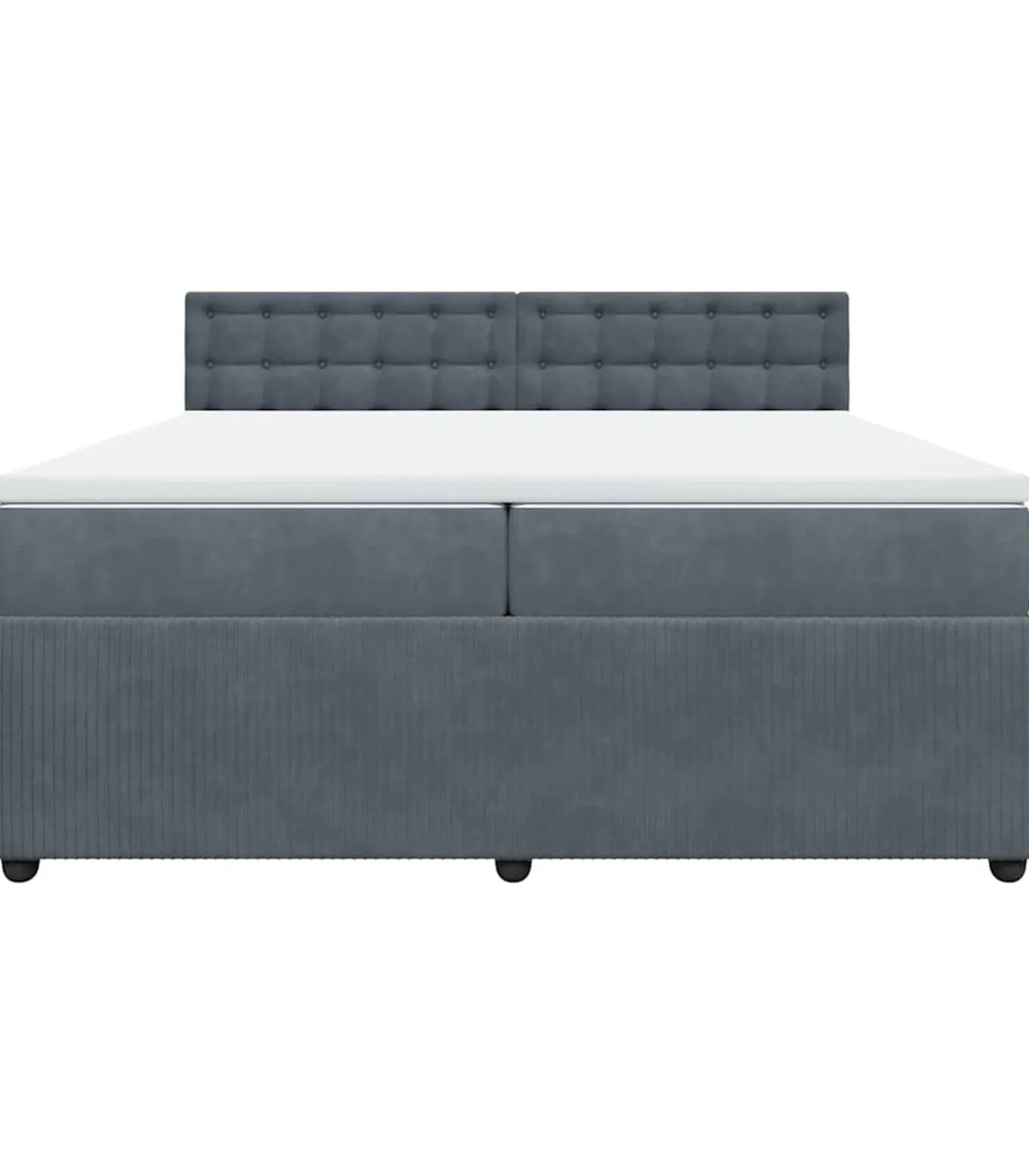 Boxspring met matras fluweel donkergrijs 200x200 cm