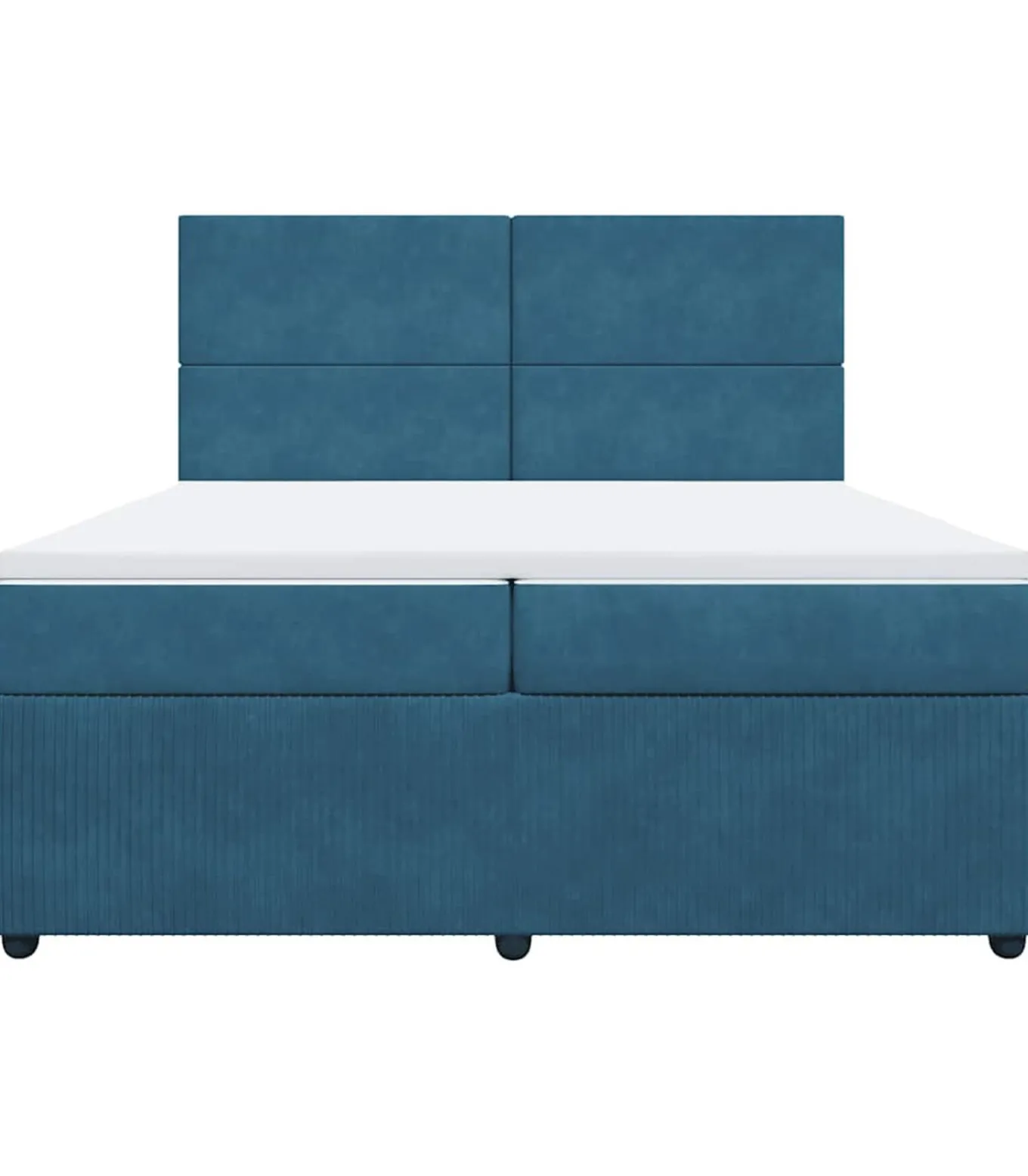 Boxspring met matras fluweel donkerblauw 200x200 cm