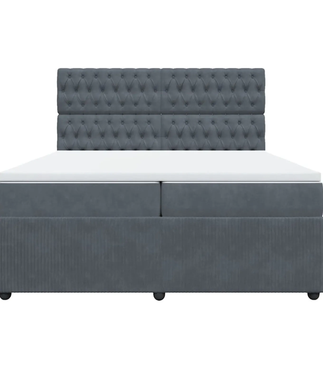 Boxspring met matras fluweel donkergrijs 200x200 cm