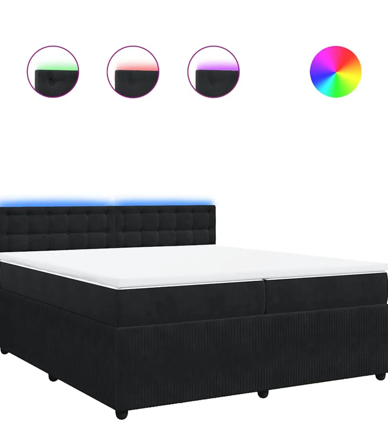 Boxspring met matras fluweel zwart 200x200 cm