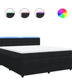 Boxspring met matras fluweel zwart 200x200 cm