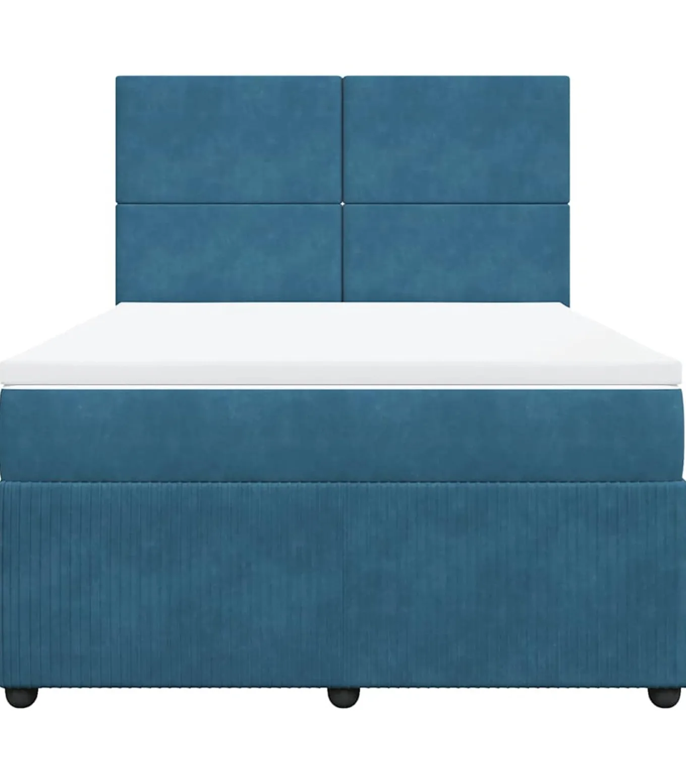 Boxspring met matras fluweel donkerblauw 160x200 cm
