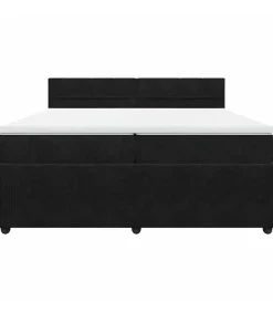 Boxspring met matras fluweel zwart 200x200 cm