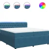 Boxspring met matras fluweel blauw 200x200 cm