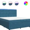 Boxspring met matras fluweel blauw 200x200 cm