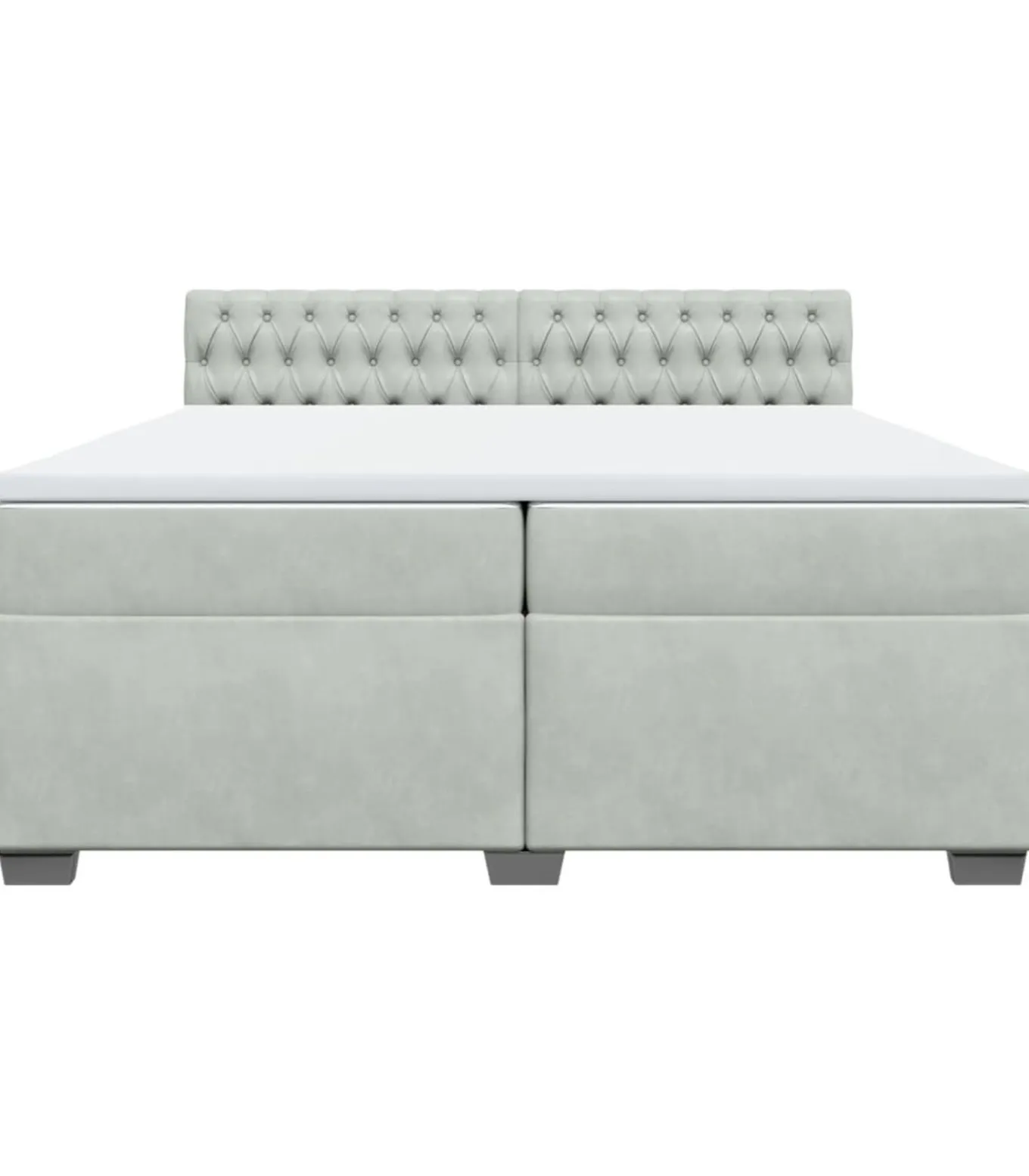 Boxspring met matras fluweel lichtgrijs 200x200 cm