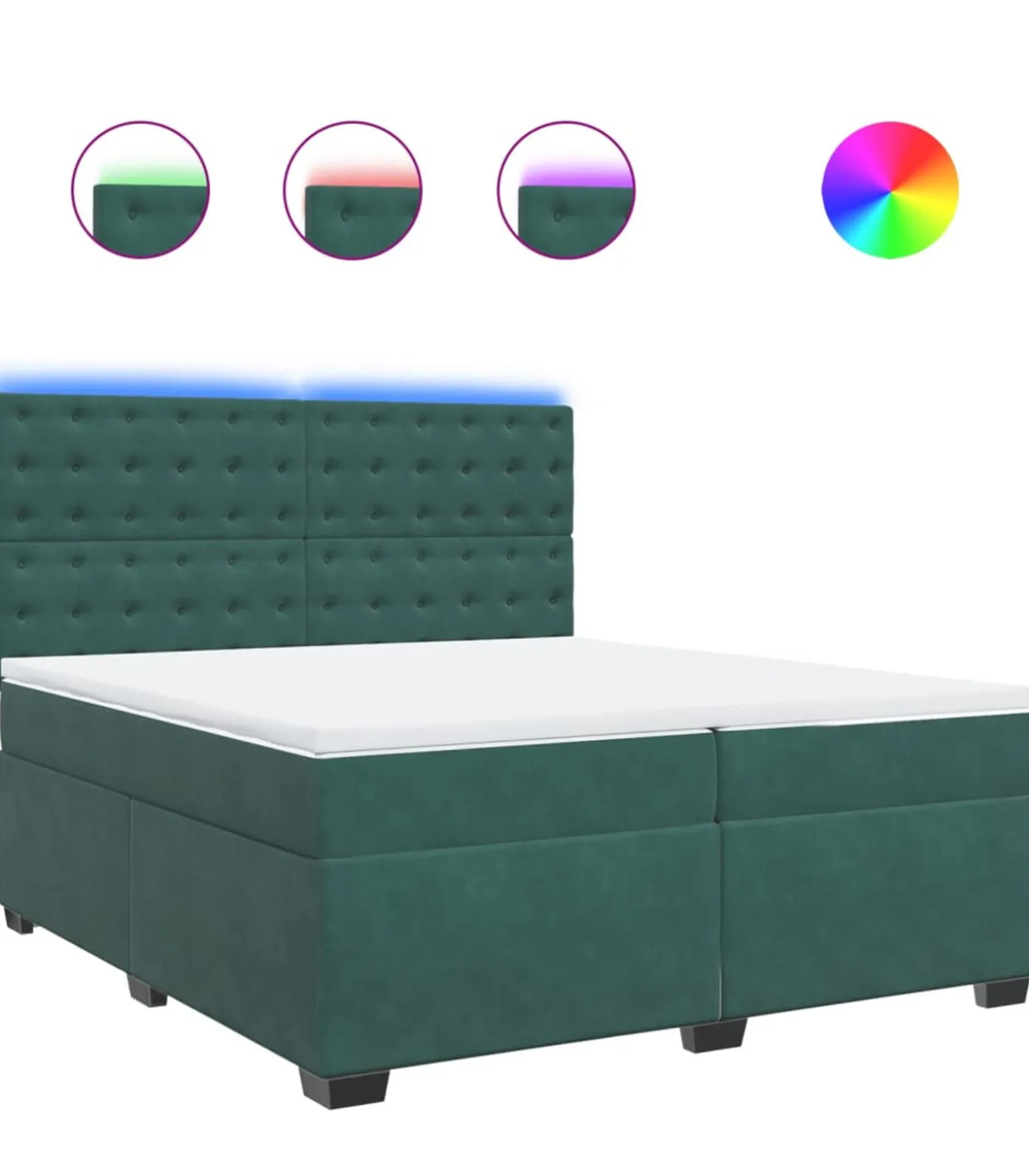 Boxspring met matras fluweel donkergroen 200x200 cm