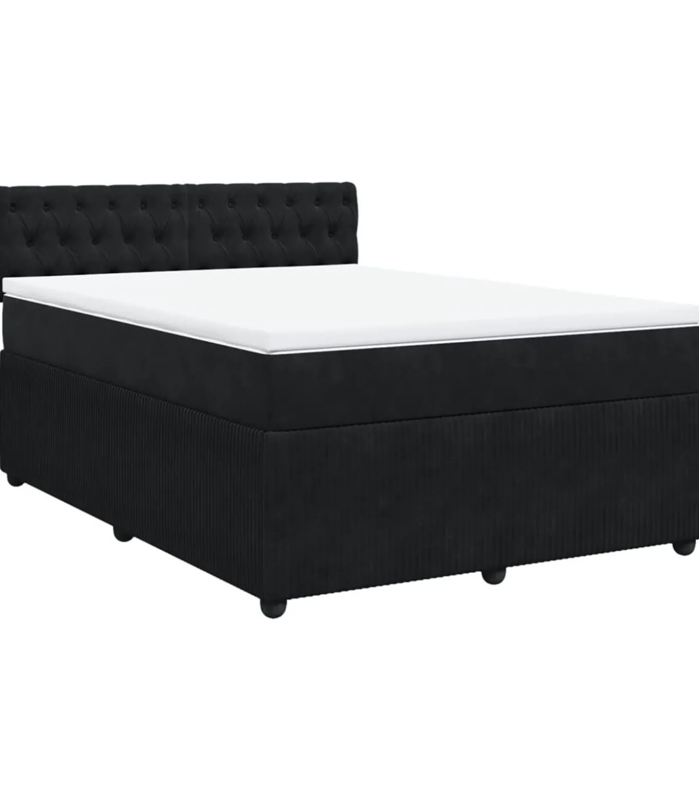 Boxspring met matras fluweel zwart 140x200 cm