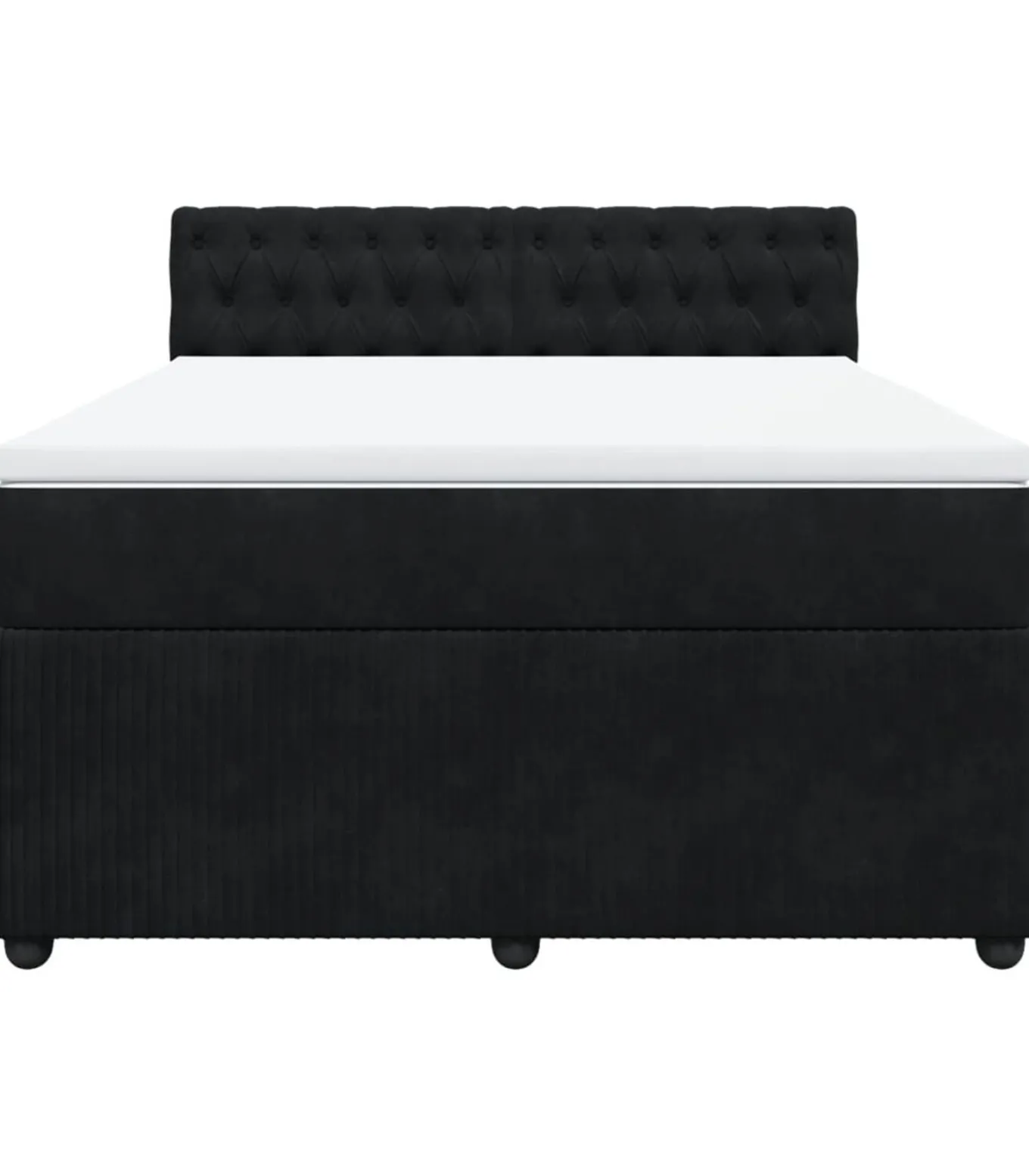 Boxspring met matras fluweel zwart 140x200 cm