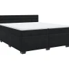 Boxspring met matras fluweel zwart 200x200 cm