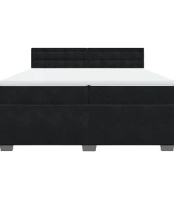 Boxspring met matras fluweel zwart 200x200 cm