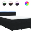 Boxspring met matras fluweel zwart 140x200 cm
