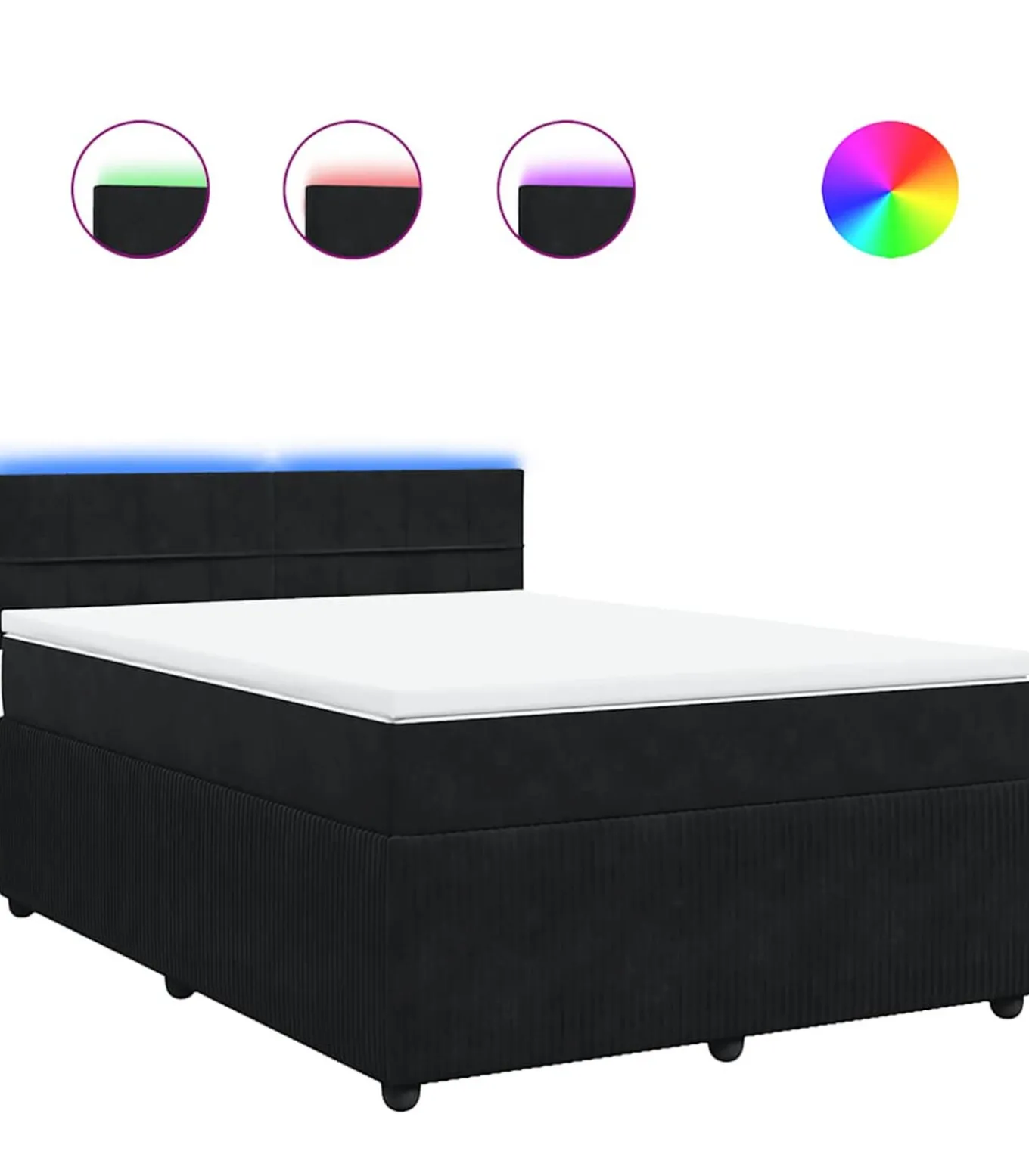 Boxspring met matras fluweel zwart 140x200 cm