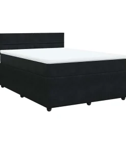 Boxspring met matras fluweel zwart 140x200 cm