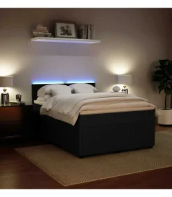 Boxspring met matras fluweel zwart 140x200 cm