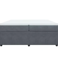 Boxspring met matras fluweel donkergrijs 200x200 cm