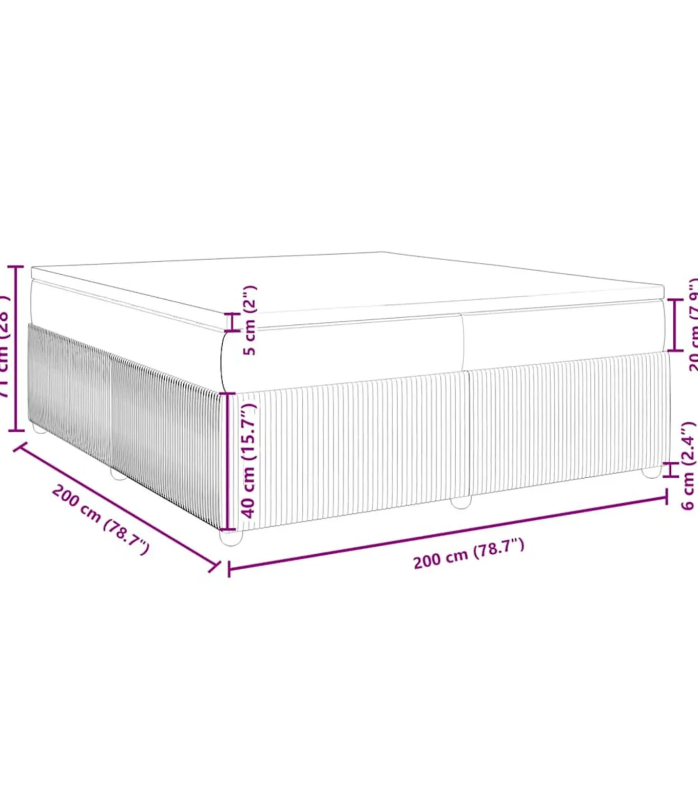 Boxspring met matras fluweel donkergrijs 200x200 cm