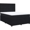 Boxspring met matras fluweel zwart 140x200 cm