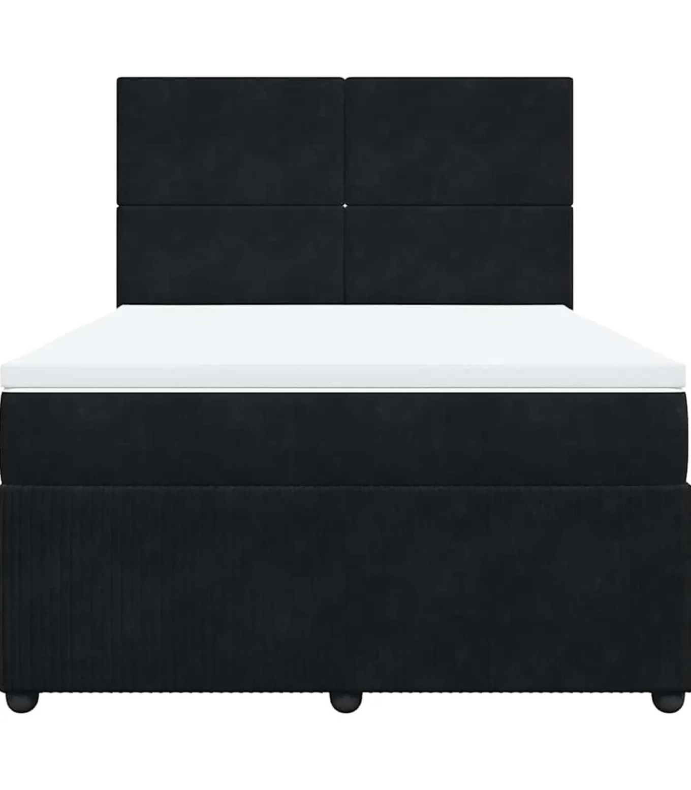 Boxspring met matras fluweel zwart 140x200 cm
