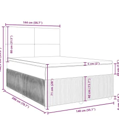 Boxspring met matras fluweel zwart 140x200 cm