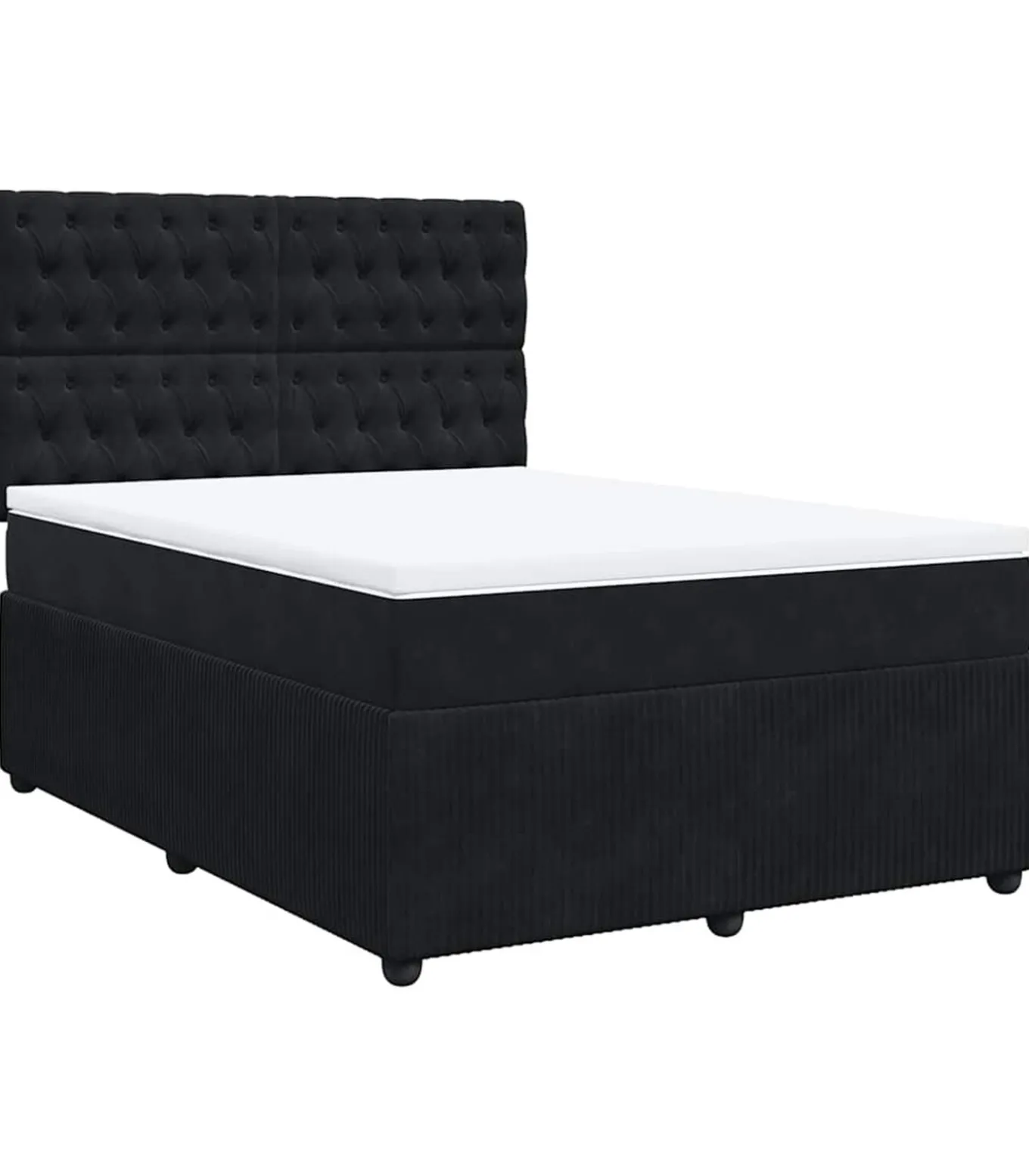 Boxspring met matras fluweel zwart 140x200 cm