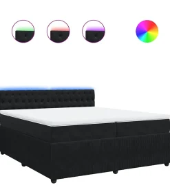 Boxspring met matras fluweel zwart 200x200 cm