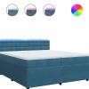 Boxspring met matras fluweel blauw 200x200 cm
