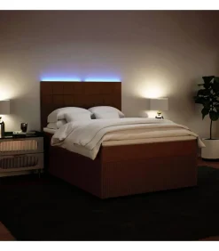 Boxspring met matras fluweel roze 140x200 cm