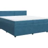 Boxspring met matras fluweel blauw 200x200 cm