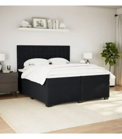 Boxspring met matras fluweel zwart 200x200 cm