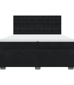 Boxspring met matras fluweel zwart 200x200 cm