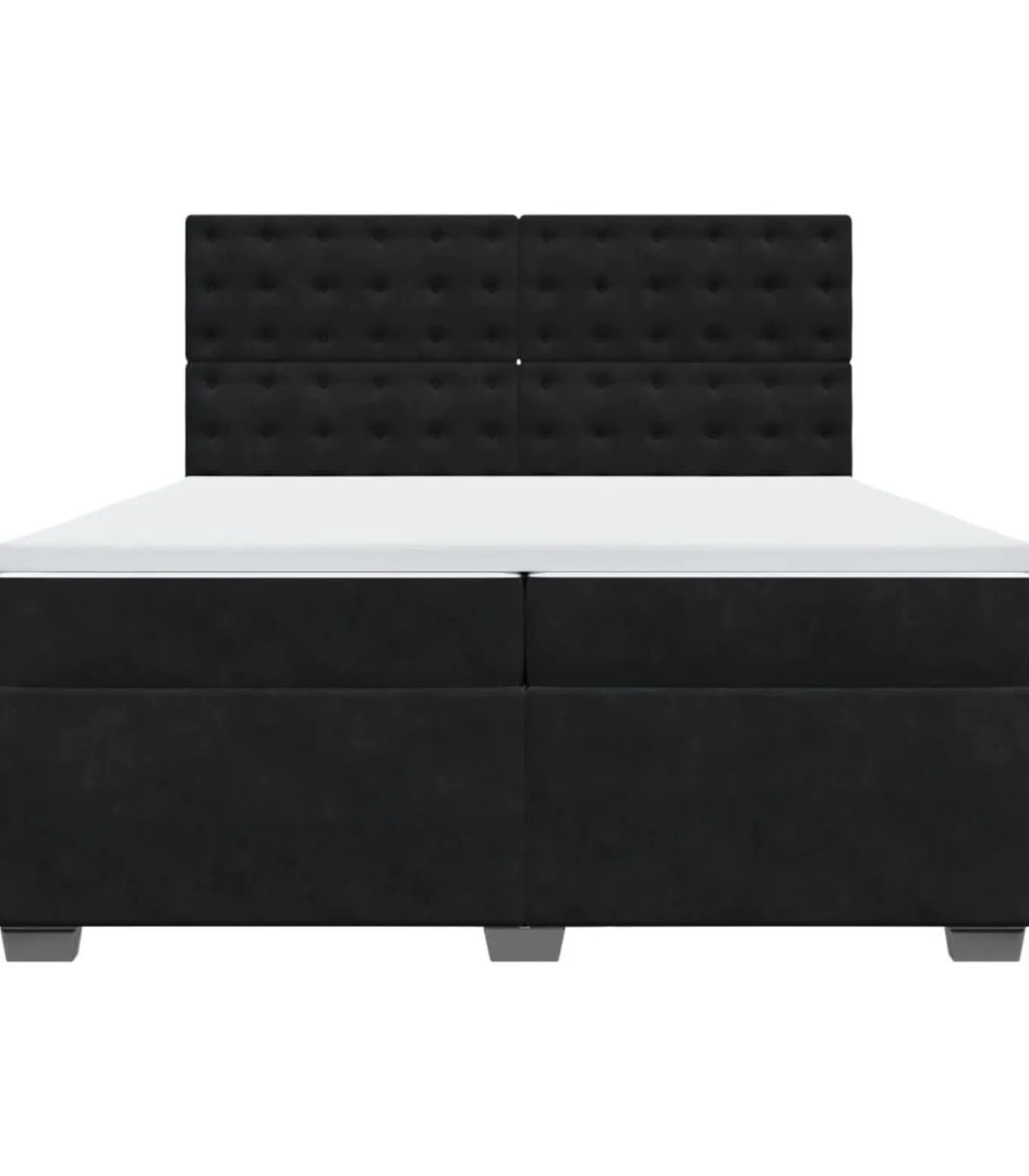 Boxspring met matras fluweel zwart 200x200 cm