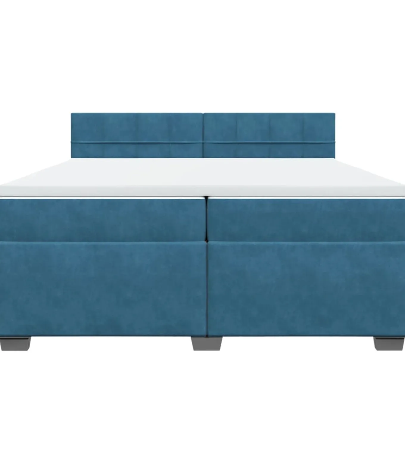 Boxspring met matras fluweel blauw 200x200 cm