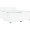Boxspring met matras kunstleer wit 200x200 cm
