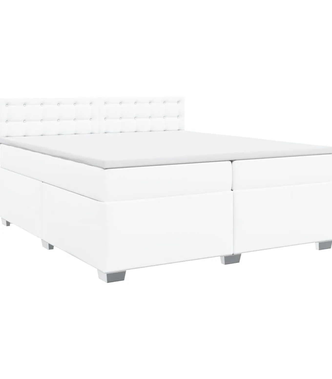 Boxspring met matras kunstleer wit 200x200 cm