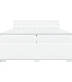 Boxspring met matras kunstleer wit 200x200 cm