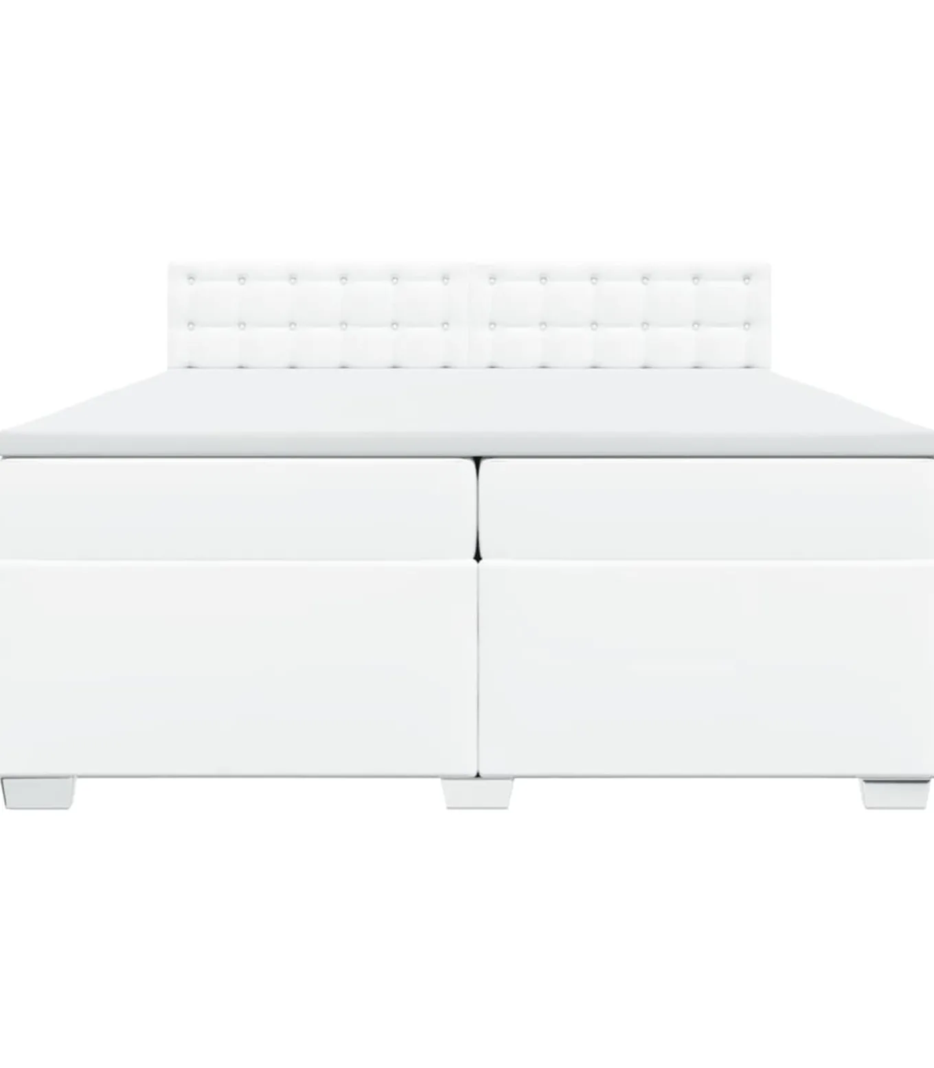 Boxspring met matras kunstleer wit 200x200 cm