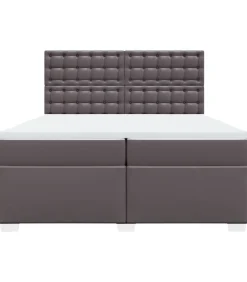 Boxspring met matras kunstleer grijs 200x200 cm
