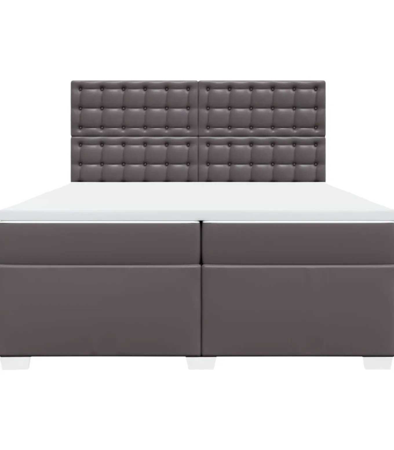 Boxspring met matras kunstleer grijs 200x200 cm